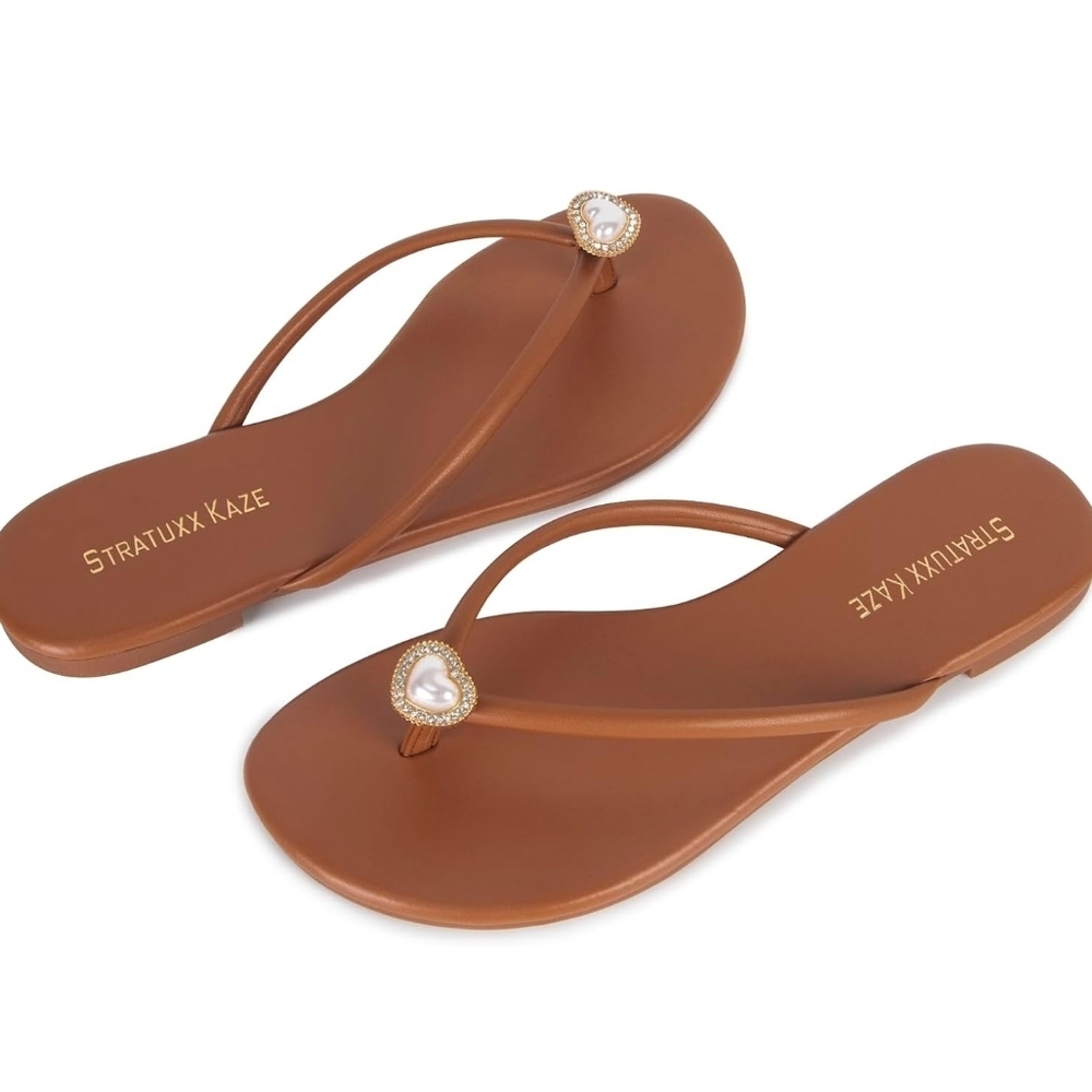 Nwot Stratuxx Kaze sz 9 Flip Flops for Women Open Toe Slide Flat Sandals Casual